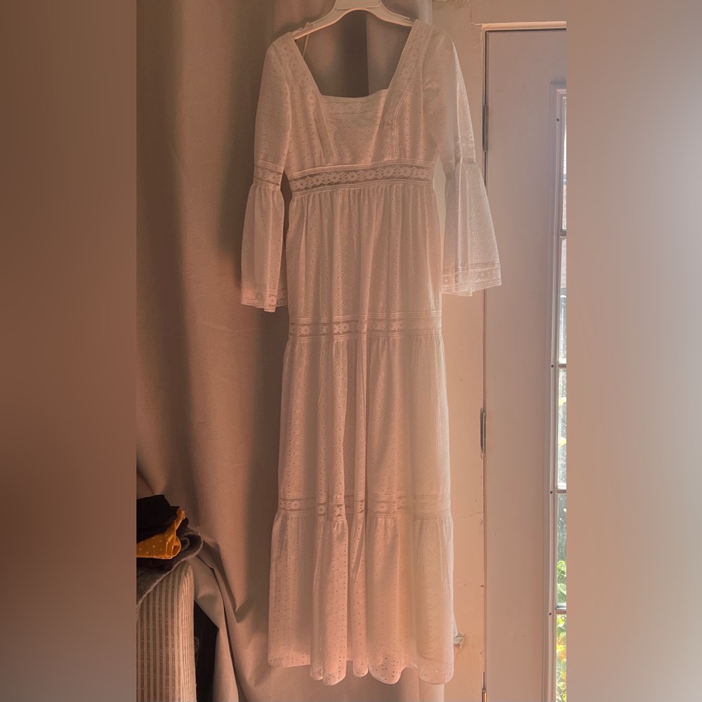 Elegant White Boho Maxi Dress
